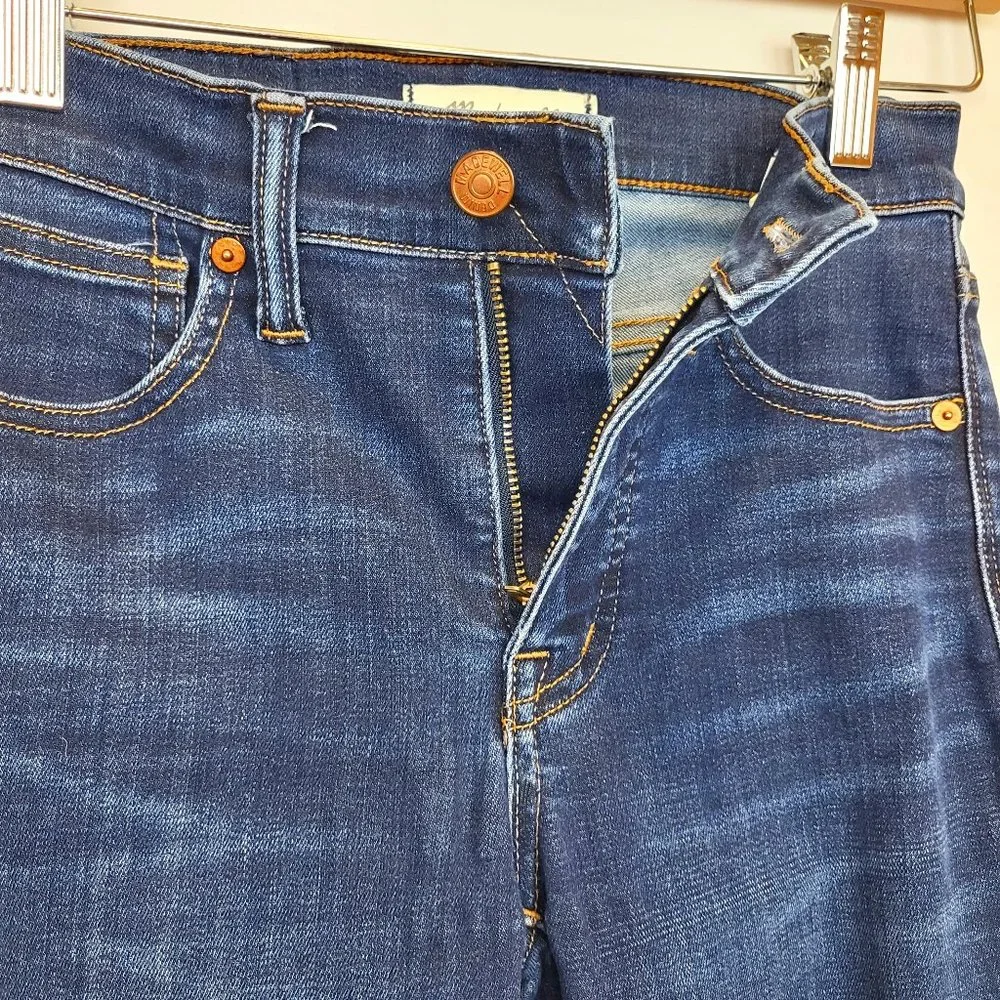 Madewell 9" inch High Rise Skinny Dark Blue Denim Jeans, Size 24, GUC - Picture 3 of 9